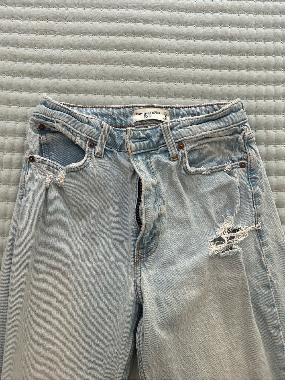 Abercrombie & Fitch Light Blue Distressed Denim Jeans